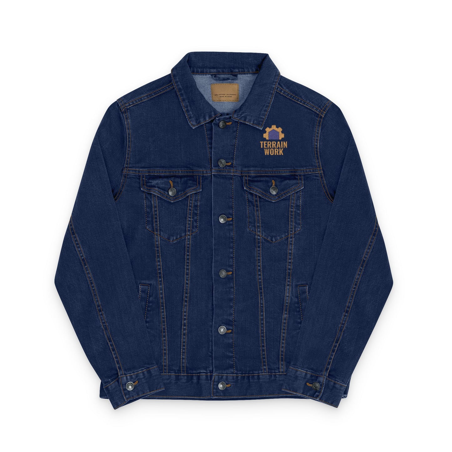 Denim Work Jacket โ TERRAINWORK Unisex Professional Layer | Embroidered Logo
