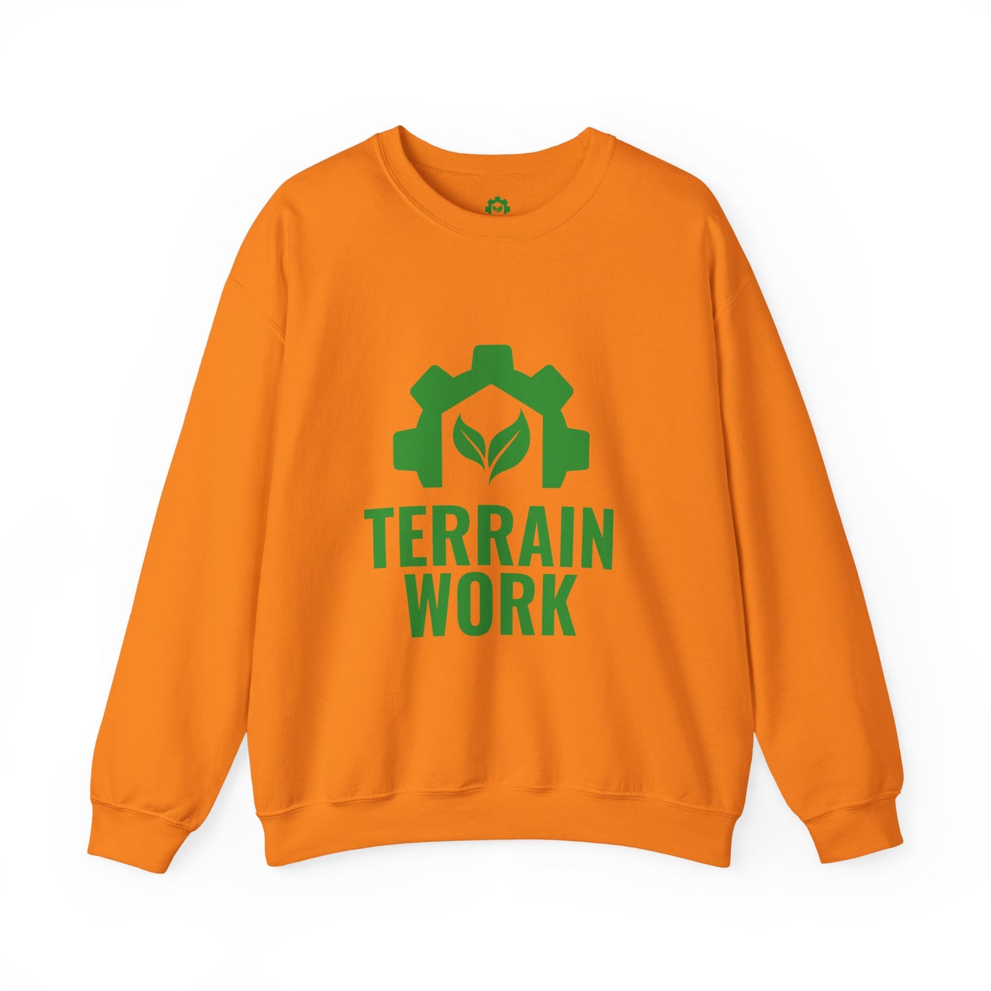 Safety Orange TerrainWork crewneck with front logo