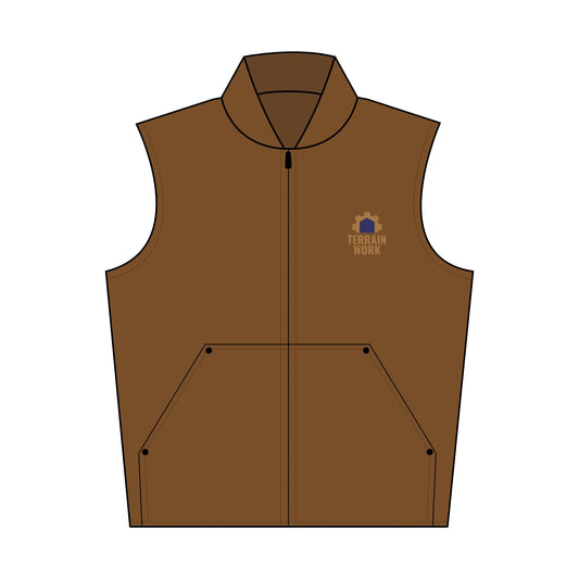 Durable Outdoor Vest TERRAINWORK, Perfect for Hiking, Camping, Workwear, Embroidered Gift
