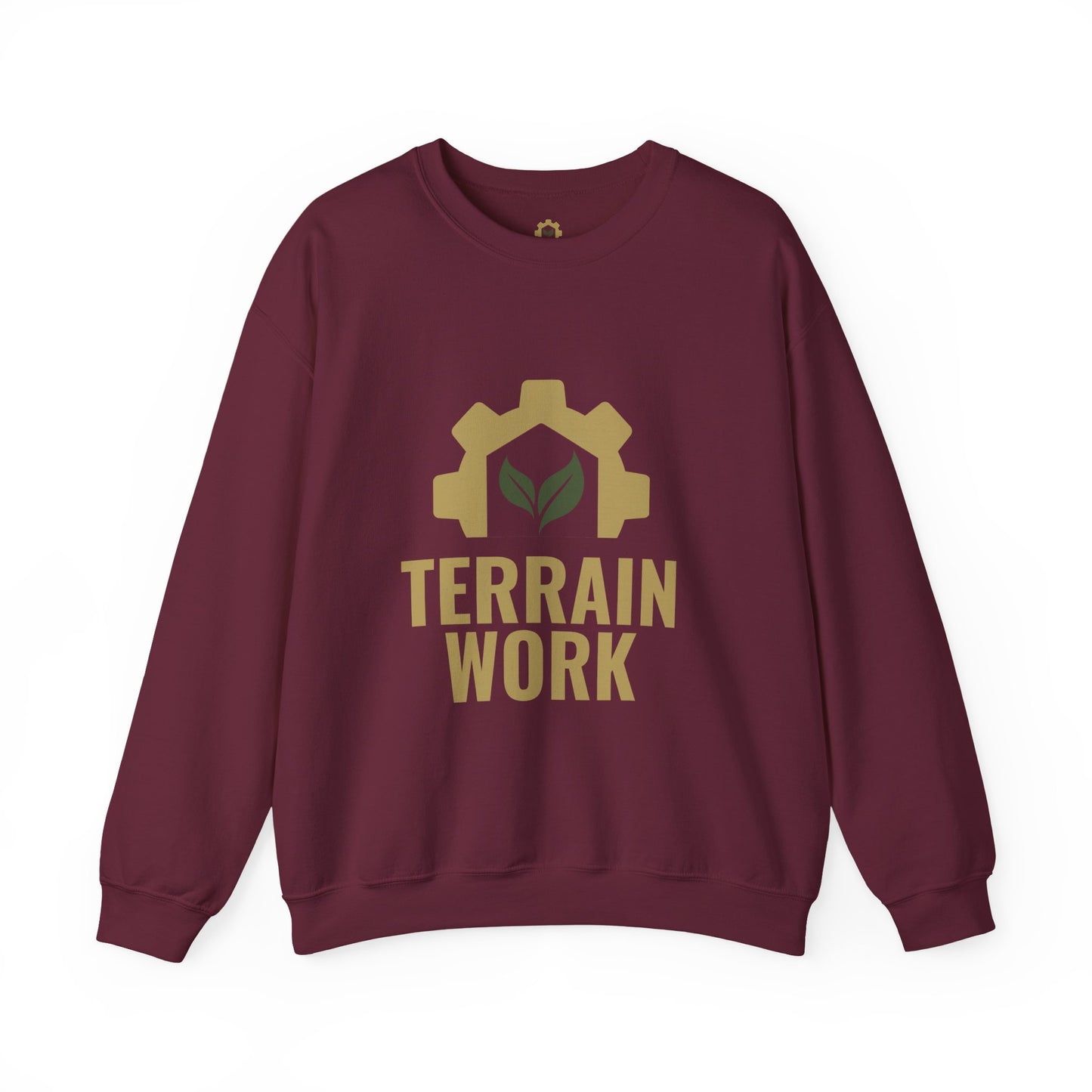 Purple TerrainWork crewneck with front logo	