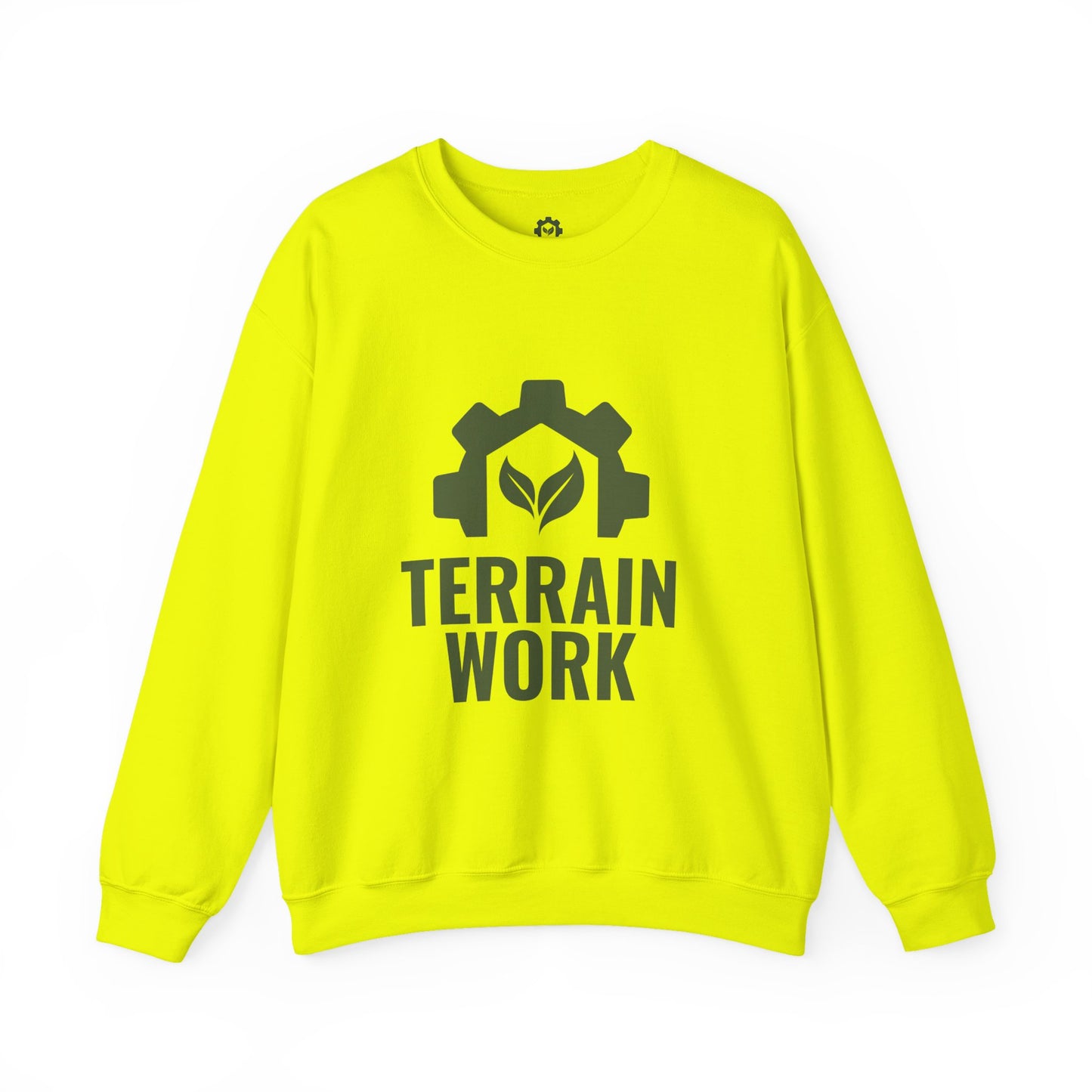 Safety Green TerrainWork crewneck with front logo	