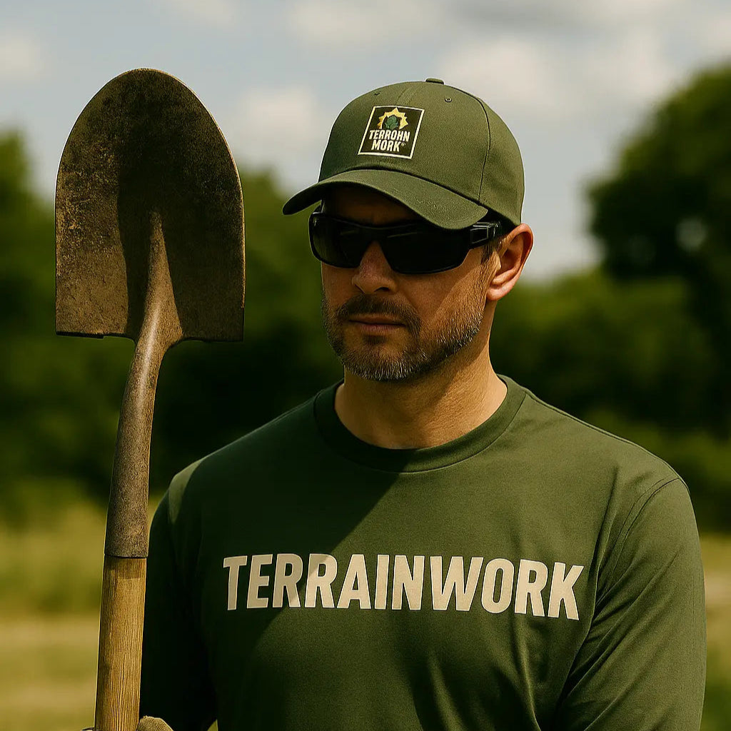 Promotional image of TERRAINWORK dad hat in dynamic outdoor setting, ideal for social media video thumbnail